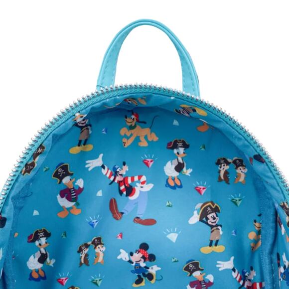 Loungefly Mickey Mouse Blue Pirates Backpack NEW - Picture 4 of 4